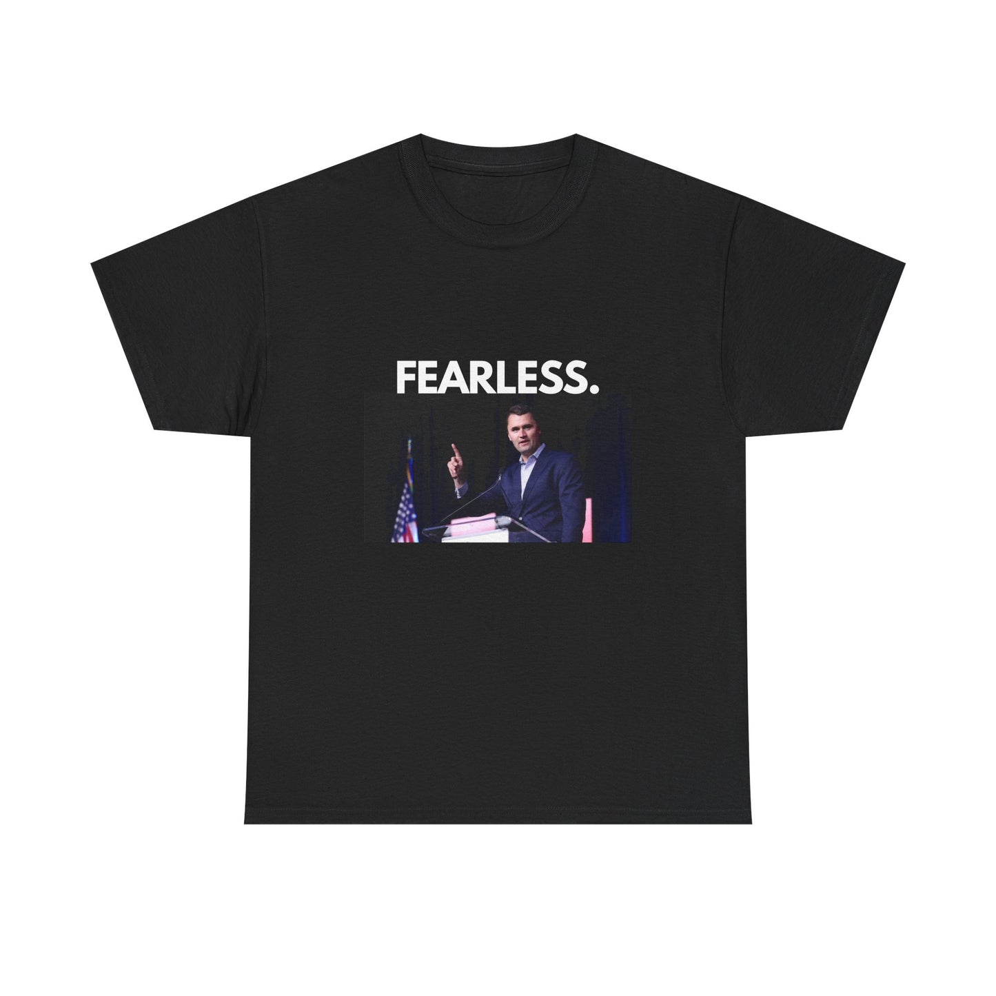 Charlie Kirk "Fearless" Tee – Unisex 100% Cotton T-Shirt | Bold Statement, Everyday Comfort